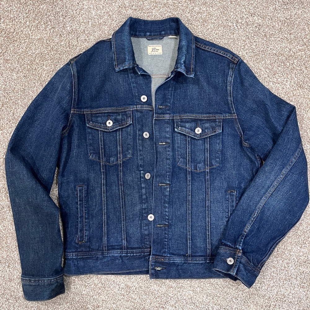 J.Crew Japanese Denim Dark Wash Jean Jacket Men’s Sz Medium